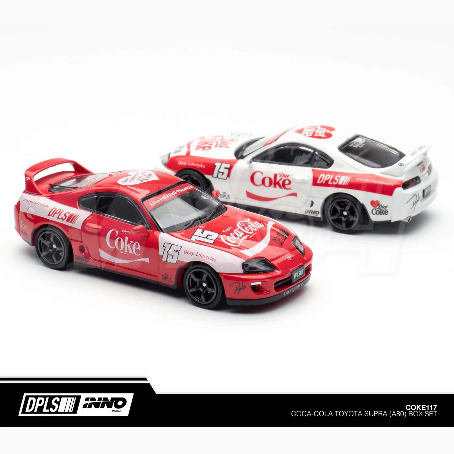 INNO64 - Toyota Supra (A80) 'DPLS Coca Cola' Box Set - 2 Car Set