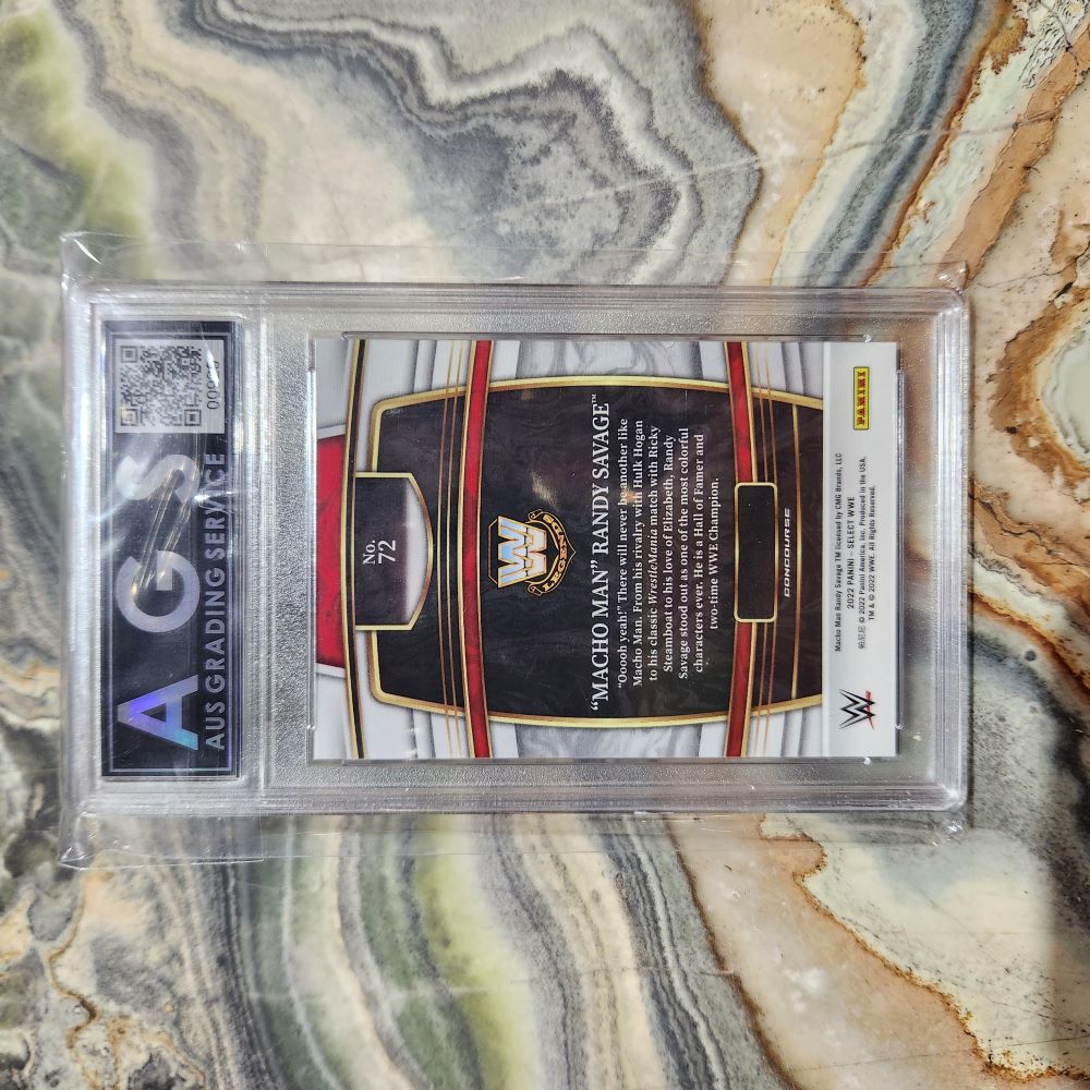 Graded Card - 2022 Panini Select WWE #72 "Macho Man" Randy Savage Concourse