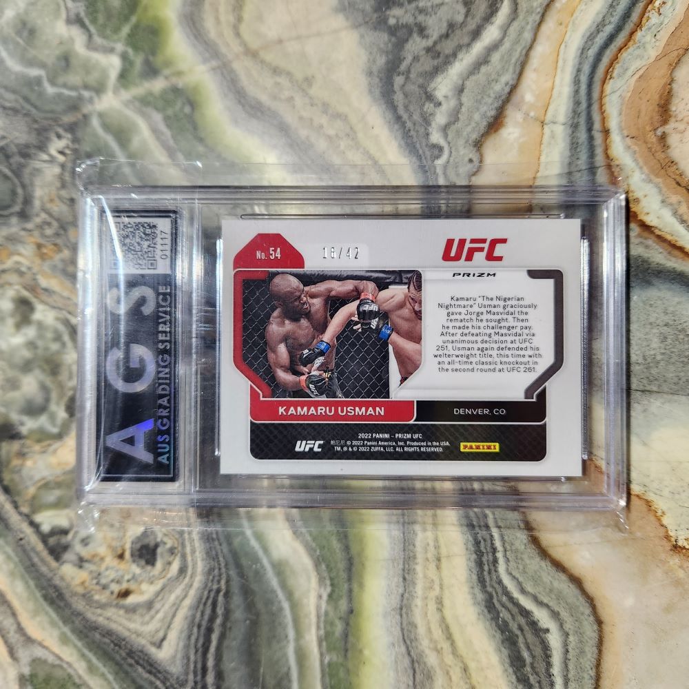 Graded Card - 2022 Panini Prisim UFC #54 Kamaru Usman (16/42)