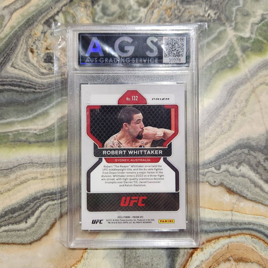 Graded Card - 2022 Panini Green Prizm UFC #132 Robert Whittaker