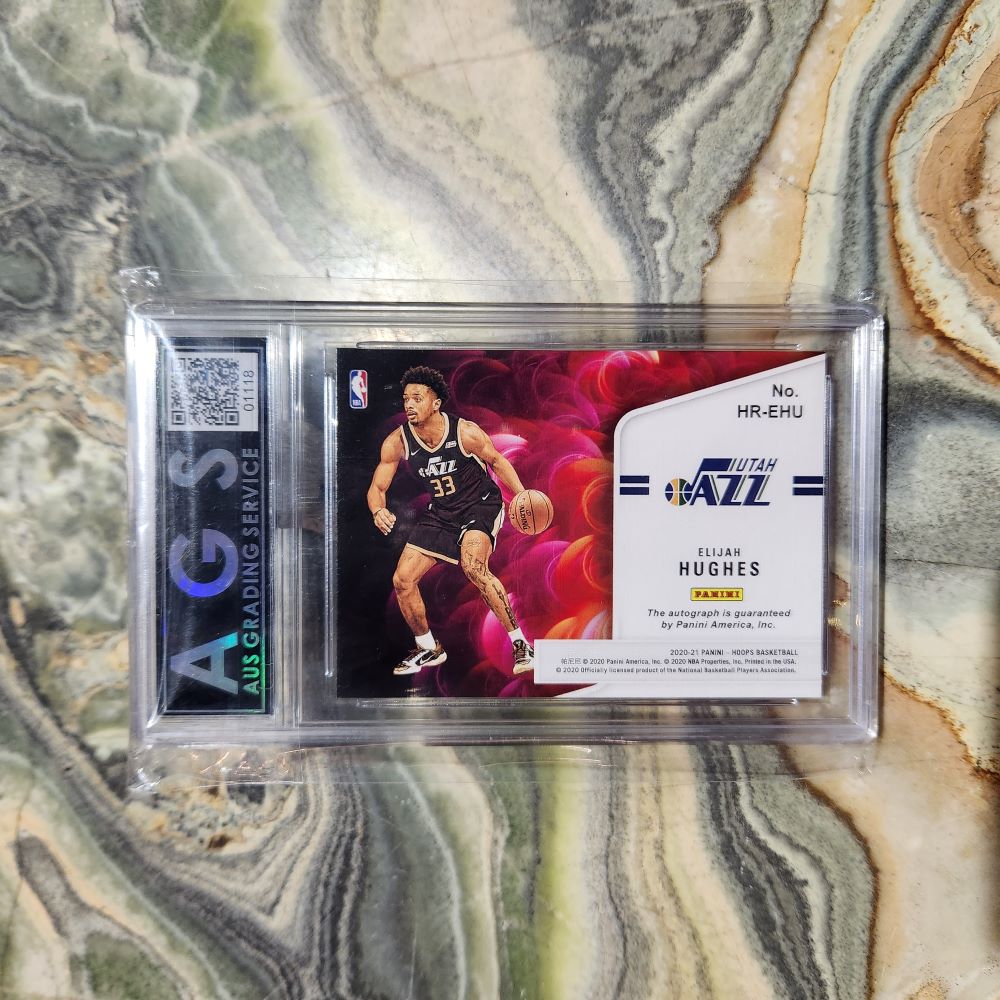 Graded Card - 2020/21 Panini Hoops Basketball #HR-EHU Elijah Hughs Rookie Card (Autograph)