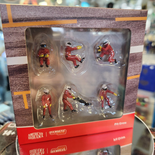 American Diorama - Diecast Figures 'Pit Crew' Set (Red) - 1:64 Scale