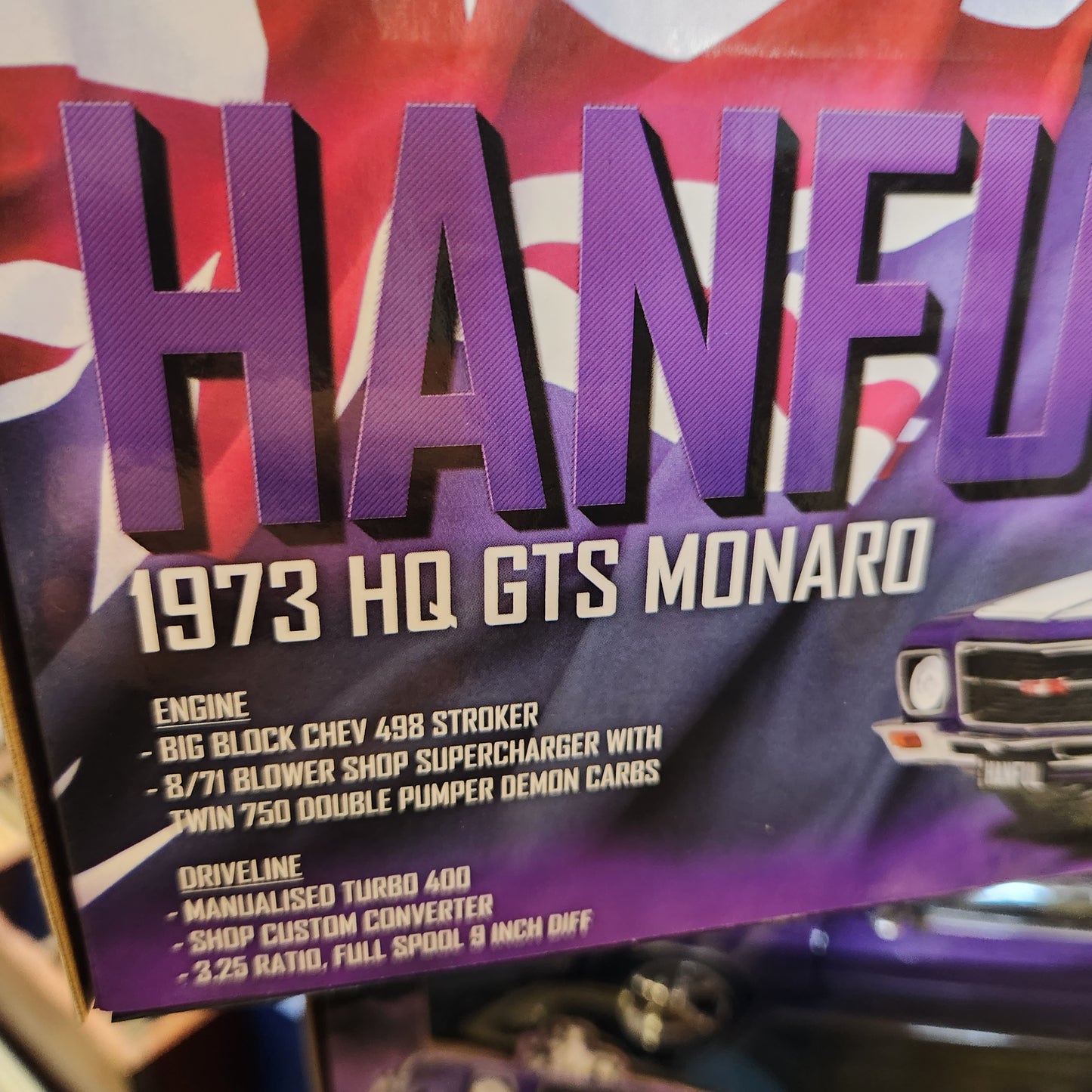 DDA - 1973 Holden Monaro HQ GTS Custom Purple 'Hanful' - 1:24 Scale