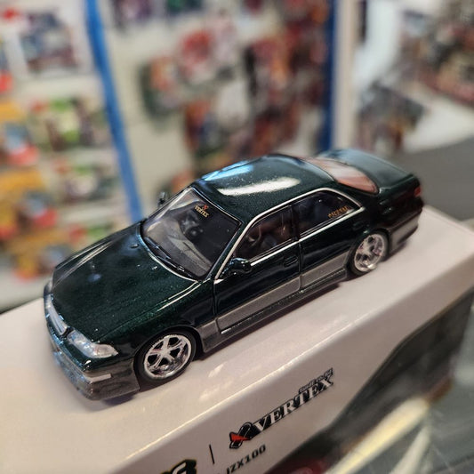 Tarmac Works - VERTEX Toyota Mark II JZX100 - Dark Green Metallic