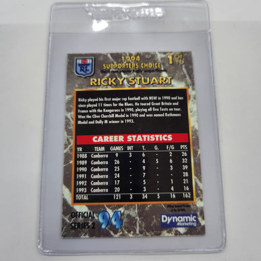 NSWRL - 1994 Supporters Choice Top 10 Gold - Ricky Stuart #1