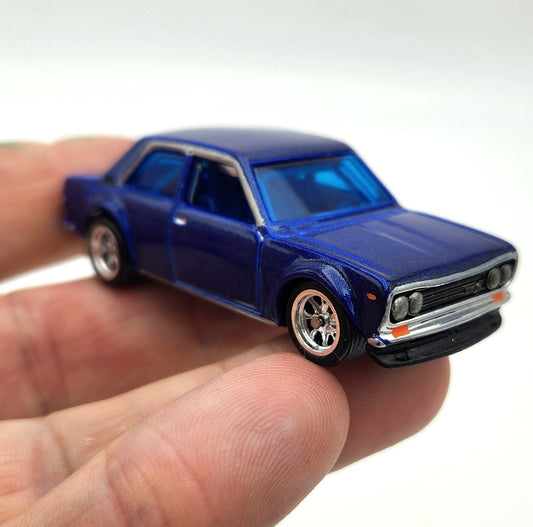 Uncarded - Hot Wheels - '71 Datsun Bluebird 510 (Blue Custom) - 1:64 Scale