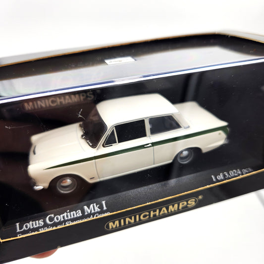 Minichamps - 1963 Lotus Cortina Mk I (Ermine White/Sherwood Green) - 1:43 Scale