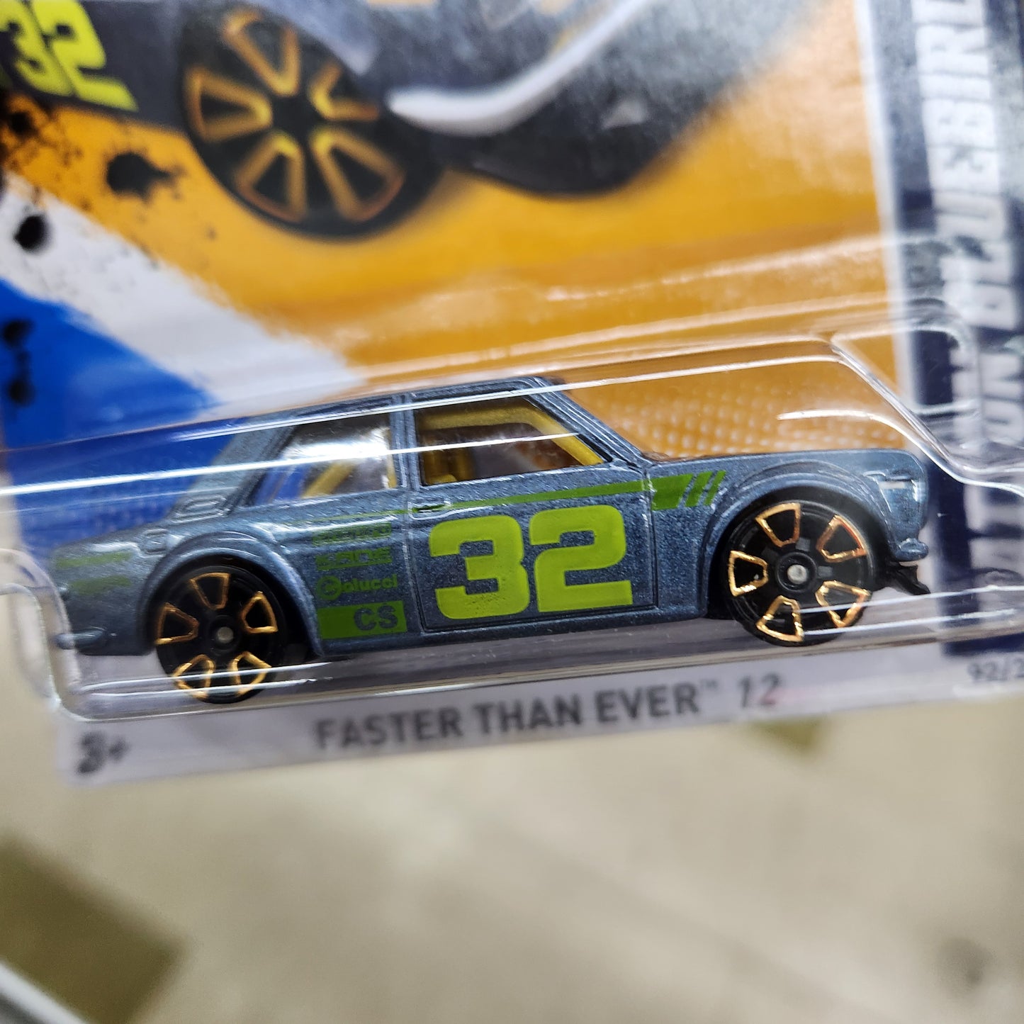 Hot Wheels - Datsun Bluebird 510 #32 (Grey) - Long Card