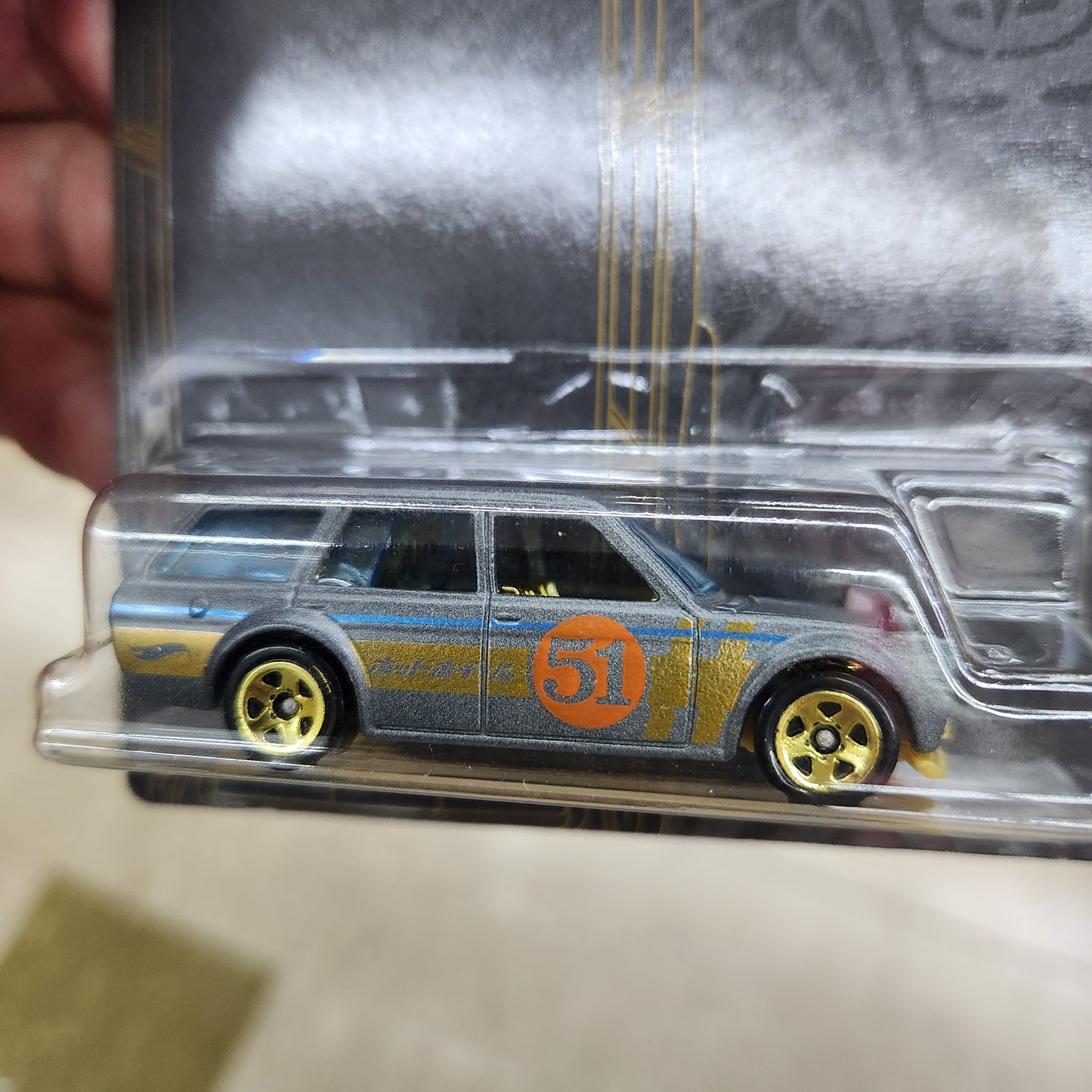 Hot Wheels - 'Satin & Chrome' - 1970 Datsun 510 Wagon (2019)