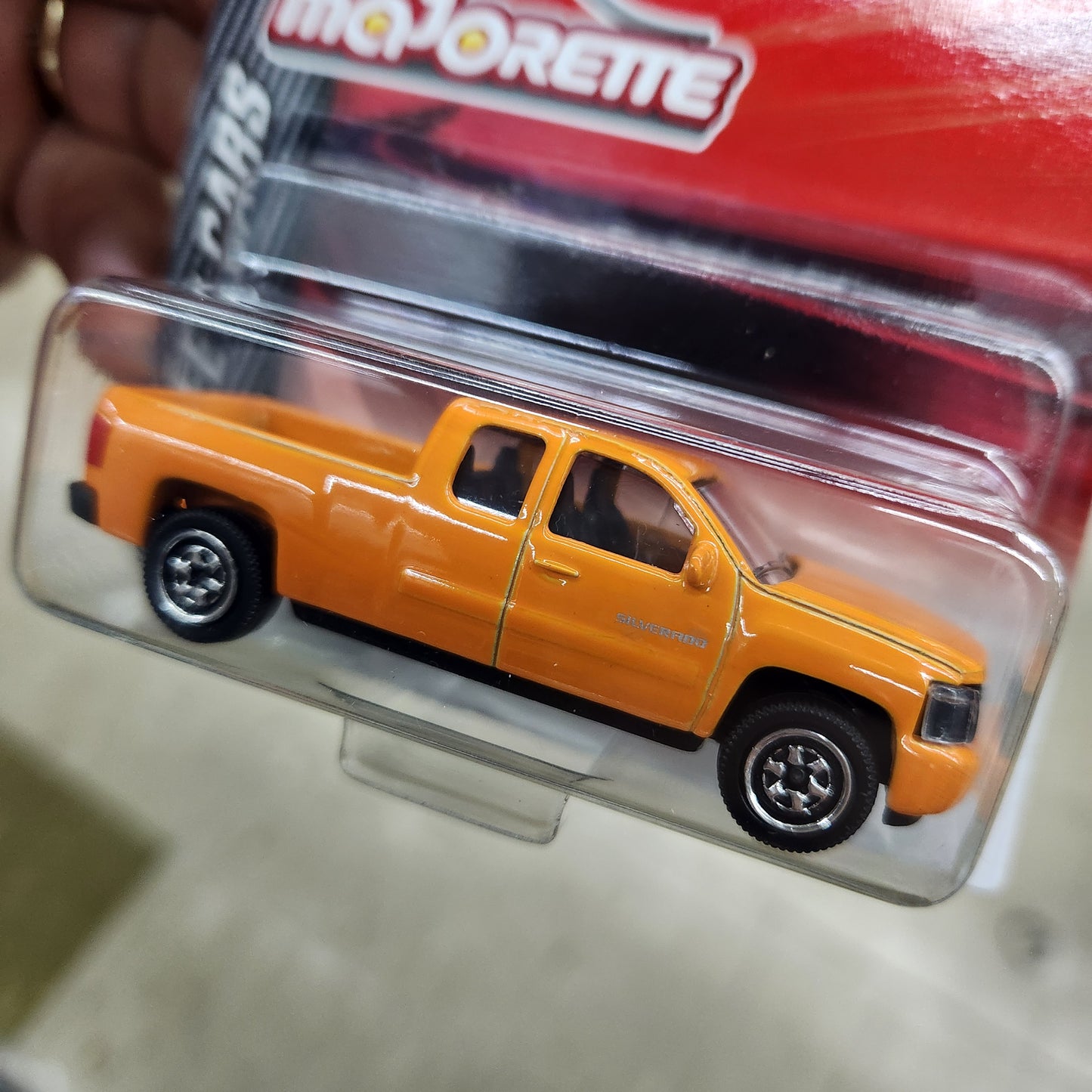 Majorette - Street Cars - Chevrolet Silverado (Orange) - Short Card