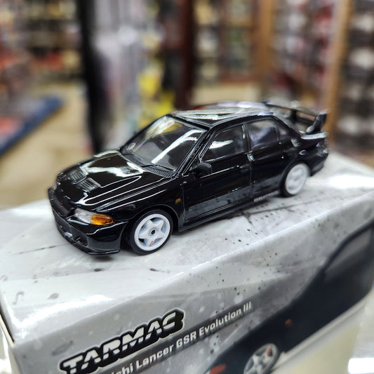 Tarmac Works - Mitsubishi Lancer GSR Evolution III (Black) - 1:64 Scale
