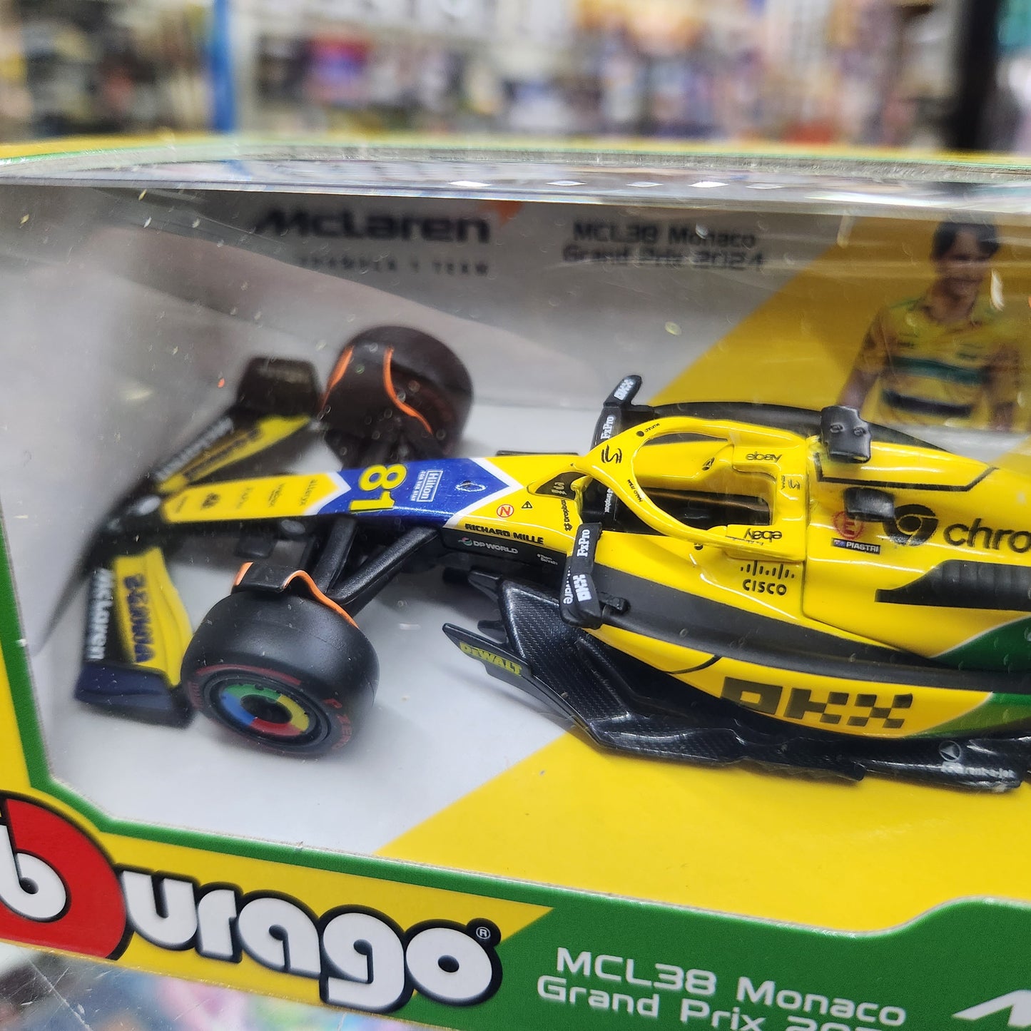 Bburago - 2024 McLaren F1 Senna Livery Monaco GP - #81 Oscar Piastri - 1:43 Scale