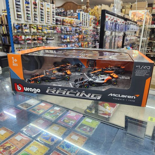 Bburago - 2022/2023 McLaren F1 #4 Lando Norris - 4 Car Gift Set - 1:43 Scale