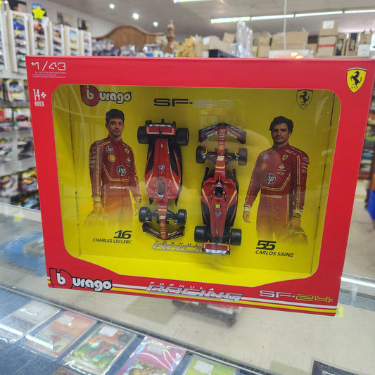 Bburago - 2024 Ferrari SF-24 F1 (2 Car Gift Pack) - 1:43 Scale
