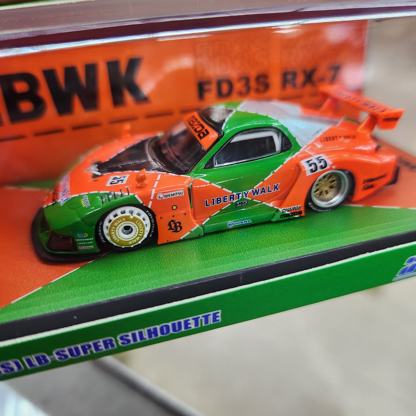 INNO64 - LBWK Mazda RX7 (FD3S) LB Super Silhouette (Green/Orange)