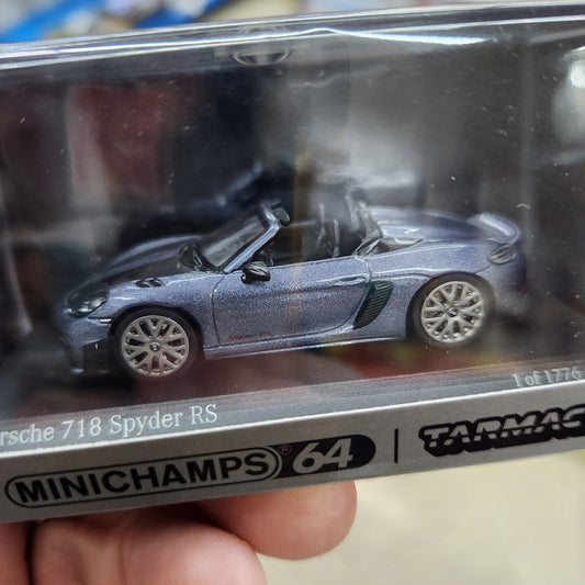 Tarmac Works - Porsche 718 Spyder RS (Vanadium Grey Metallic) - 1:64 Scale