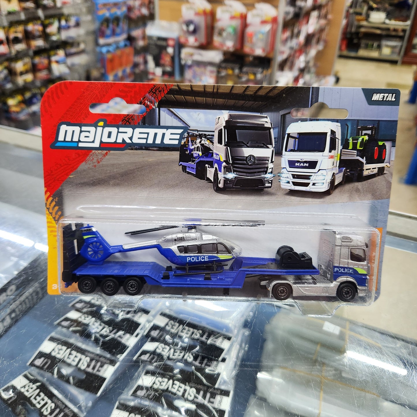 Majorette - City Transporter - Mercedes-Benz Actros + Helicopter