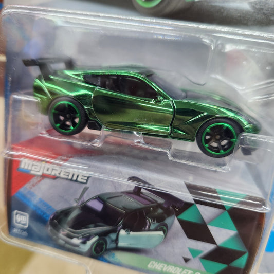 Majorette - Showroom Series Deluxe Cars - Chevrolet Corvette (Chrome Green)