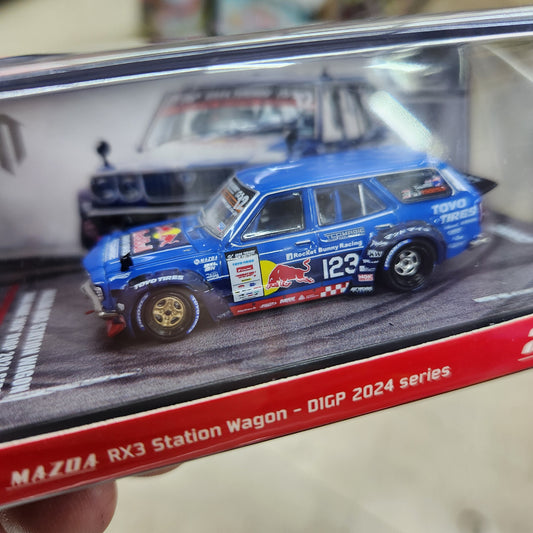 INNO64 - 1976 Mazda RX3 'Mad Mike' Station Wagon - 2024 D1GP Series - 1:64 Scale