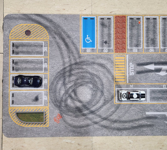 Diecast Diorama Mat - Los Angeles Car Park Street Scene - 1:64 Scale