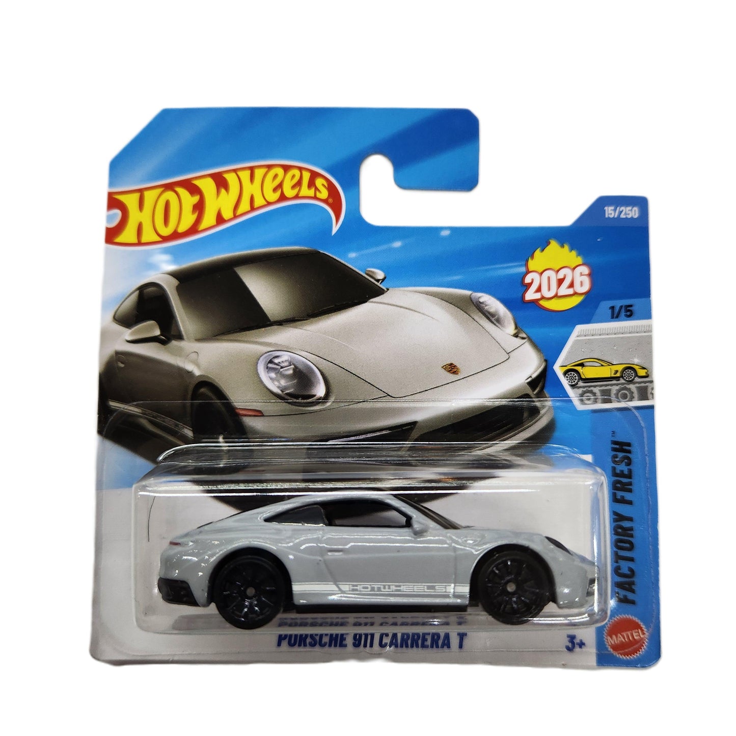 Hot Wheels - Porsche 911 Carrera T (Light Grey) - Short Card