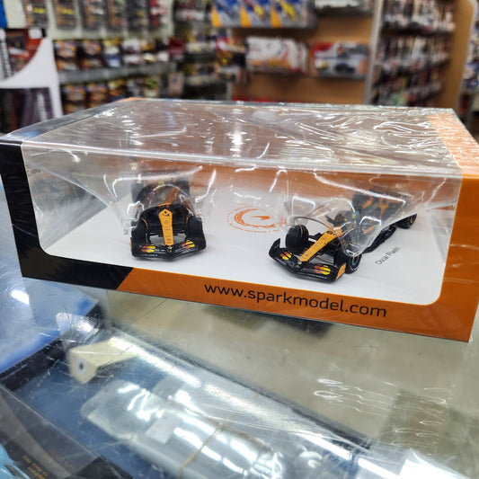 Spark - McLaren 2024 F1 Formula 1 Team MCL38 Constructors Champion - 2 Car Set - 1:64 Scale