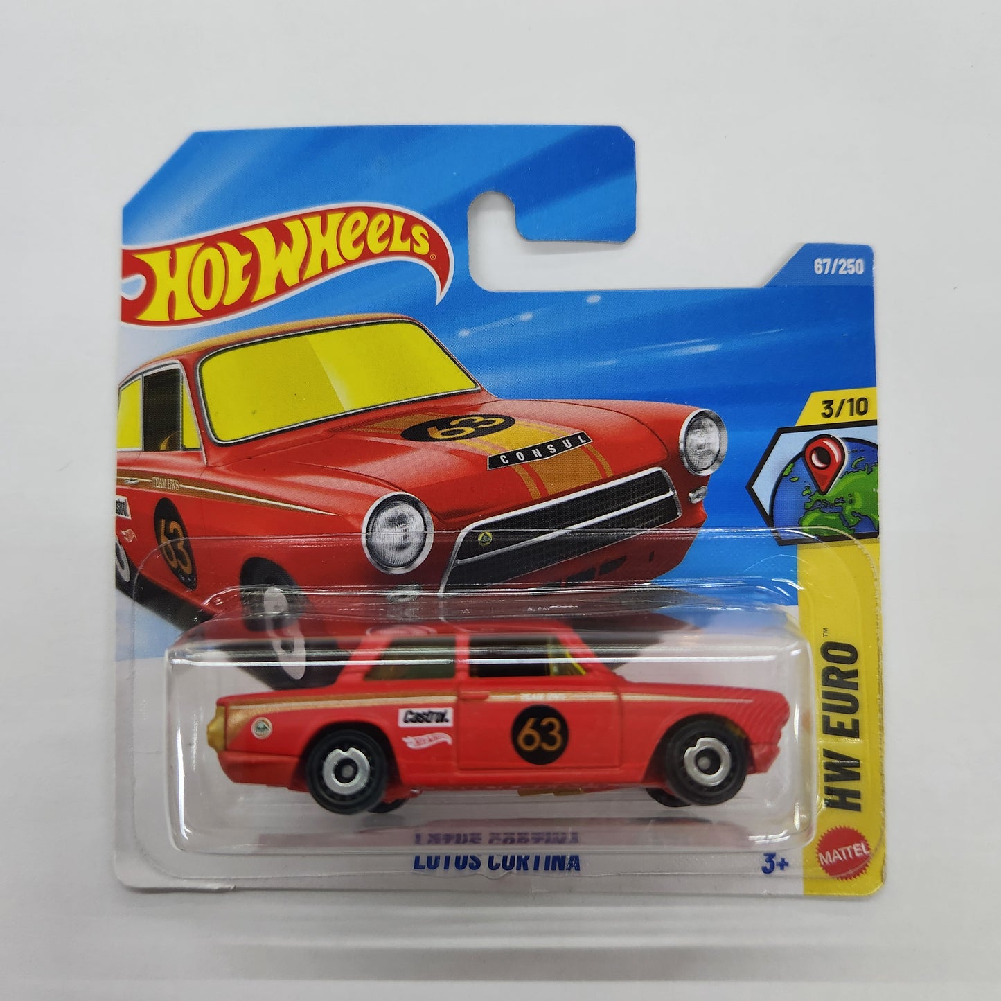 Hot Wheels - Lotus Cortina #63 (Red) - Short Card