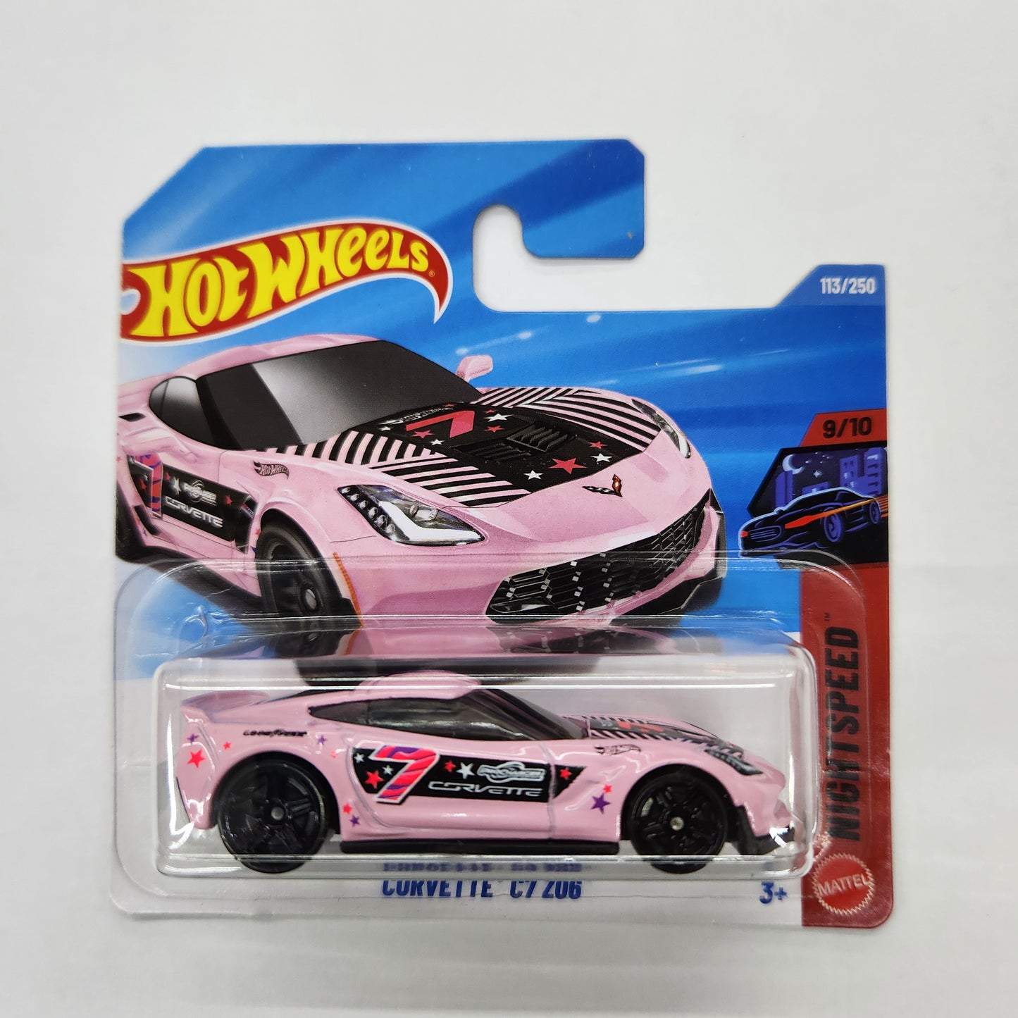 Hot Wheels - Corvette C7 Z06 #7 (Pink) - Short Card