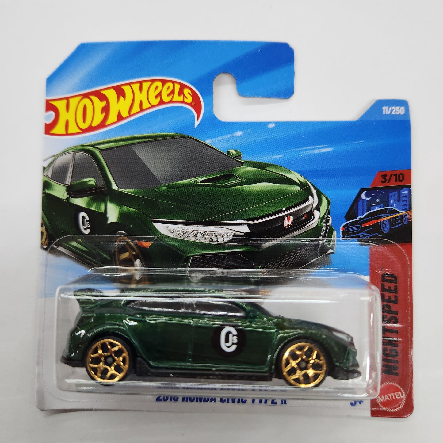 Hot Wheels - 2018 Honda Civic Type R (Green) - Short Card