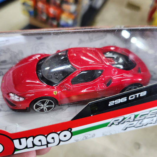 Bburago - Race and Play - Ferrari 296 GTB (Red) - 1:43 Scale