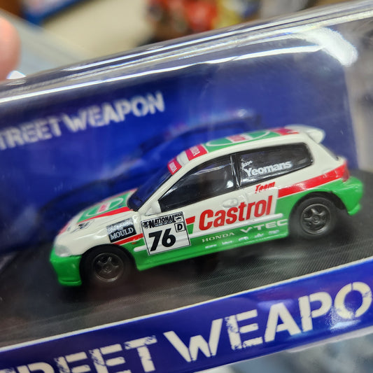 Street Weapon - Honda Civic EG6 'Castrol' - 1:64 Scale