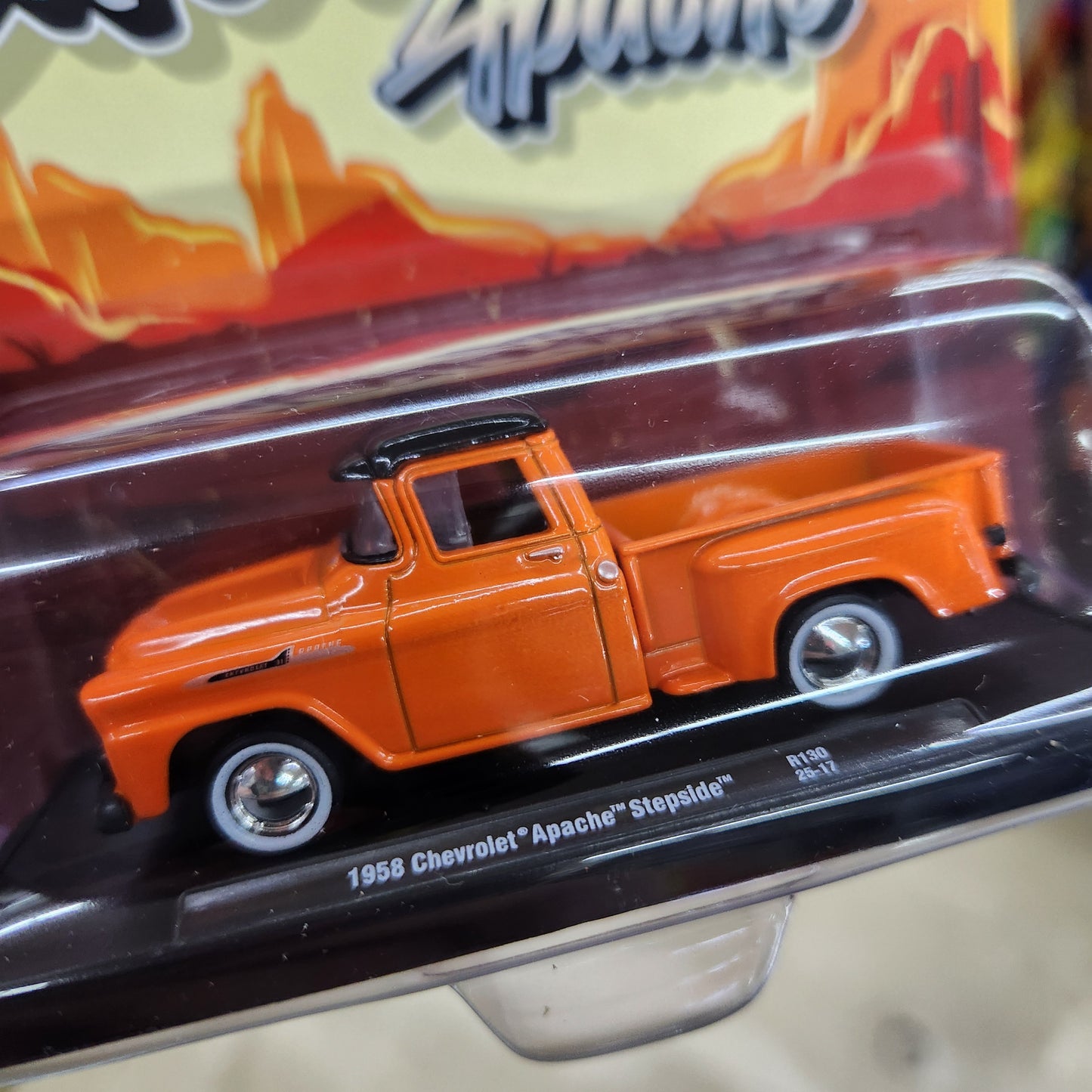 M2 Machines - 'Auto-Drivers' Mix 130 - 1958 Chevrolet Apache Stepside (Orange)