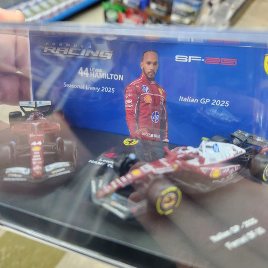 Bburago - Formula Racing - 2025 Scuderia Ferrari SF-25 Twin Pack - #44 Lewis Hamilton