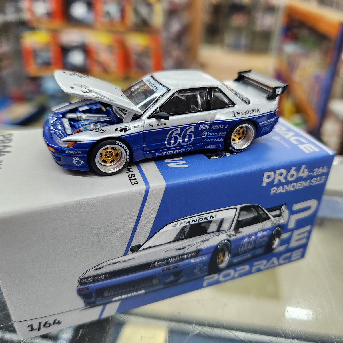 Pop Race - Nissan Pandem (S13) 'Moontech Blue' - 1:64 Scale