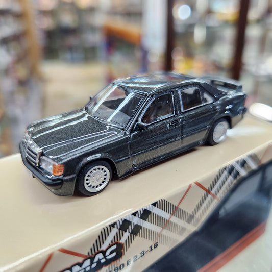 Tarmac Works - Mercedes-Benz 190e 2.3-1.6 (Blue/Black) - 1:64 Scale