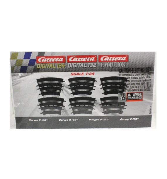 Carrera - Track System - 124/132 Curve Track 2/30° - 6 Pack