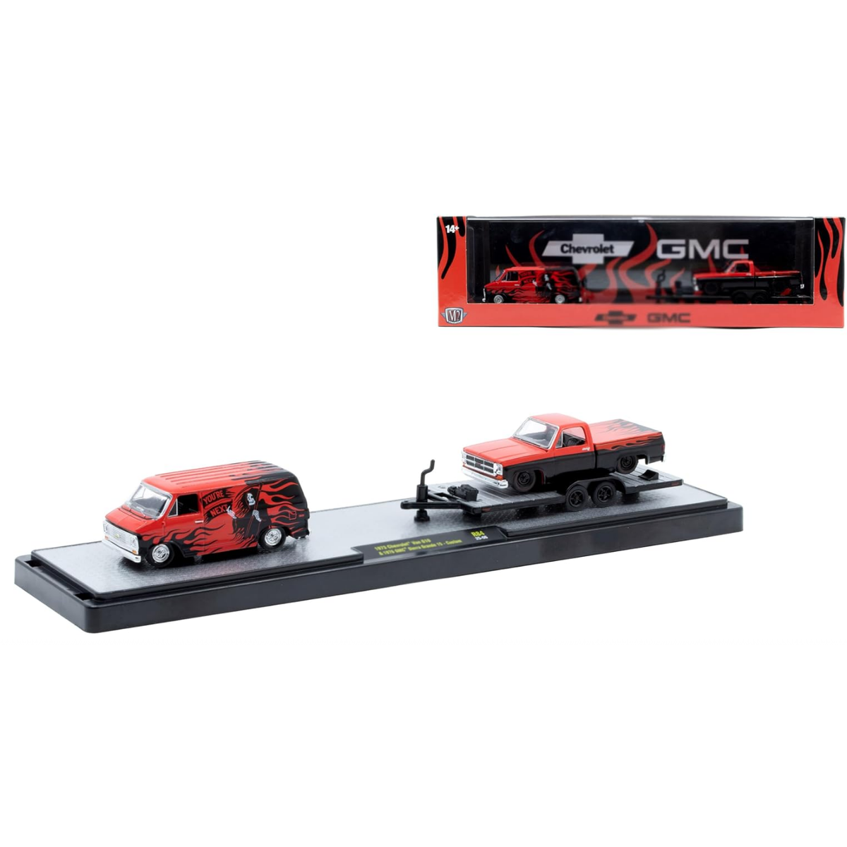 M2 Machines - 'Auto-Haulers' Mix 84 - 1973 Chevy Van G10 +1976 GMC Sierra Grande 15