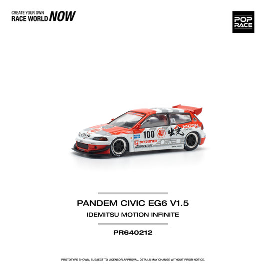 Pop Race - Honda Civic 'Pandem' EG6 V1.5 IDEMITSU MOTION INFINITE - 1:64 Scale
