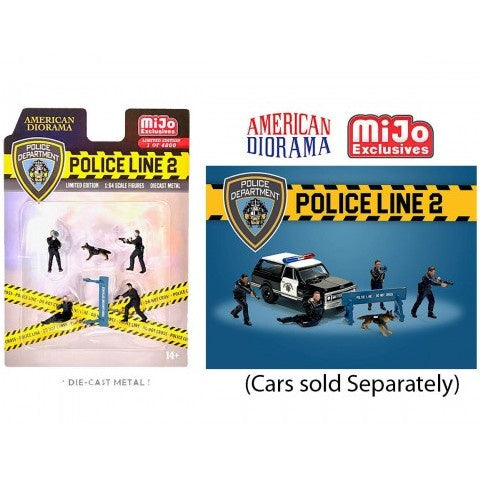 American Diorama - Diecast Figures - Police Line #2 - 1:64 Scale