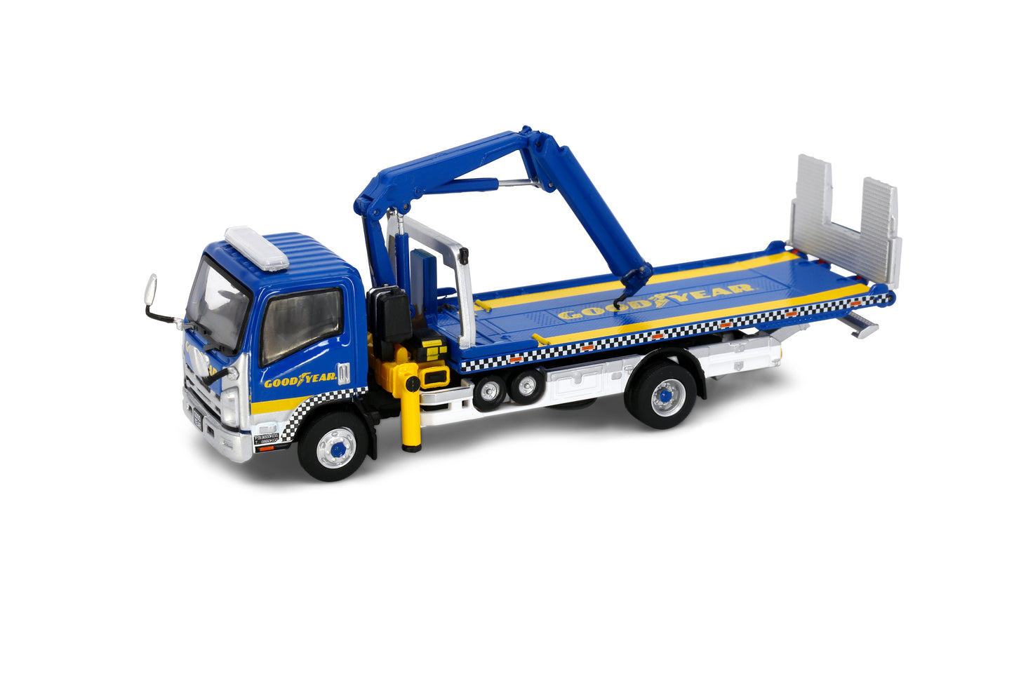 Tiny City - ISUZU N Series Flatbed Tow Truck with Crane - Goodyear - 1:64 Scale