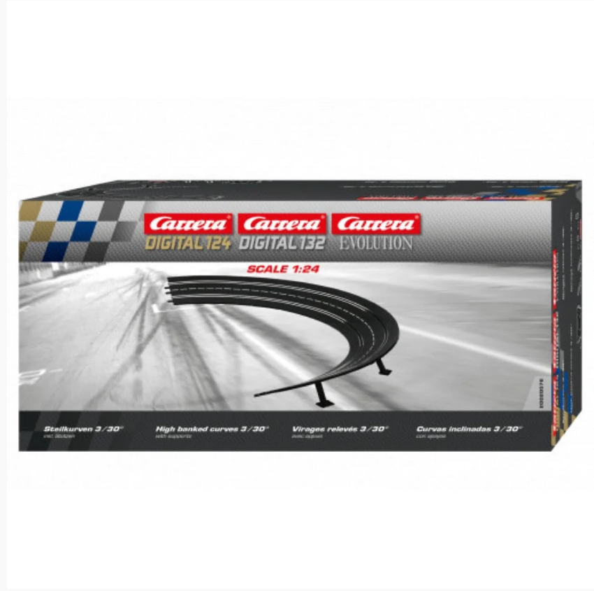 Carrera - Track System - 124/132 High Banked Curve Track 2/30° (With Supports)