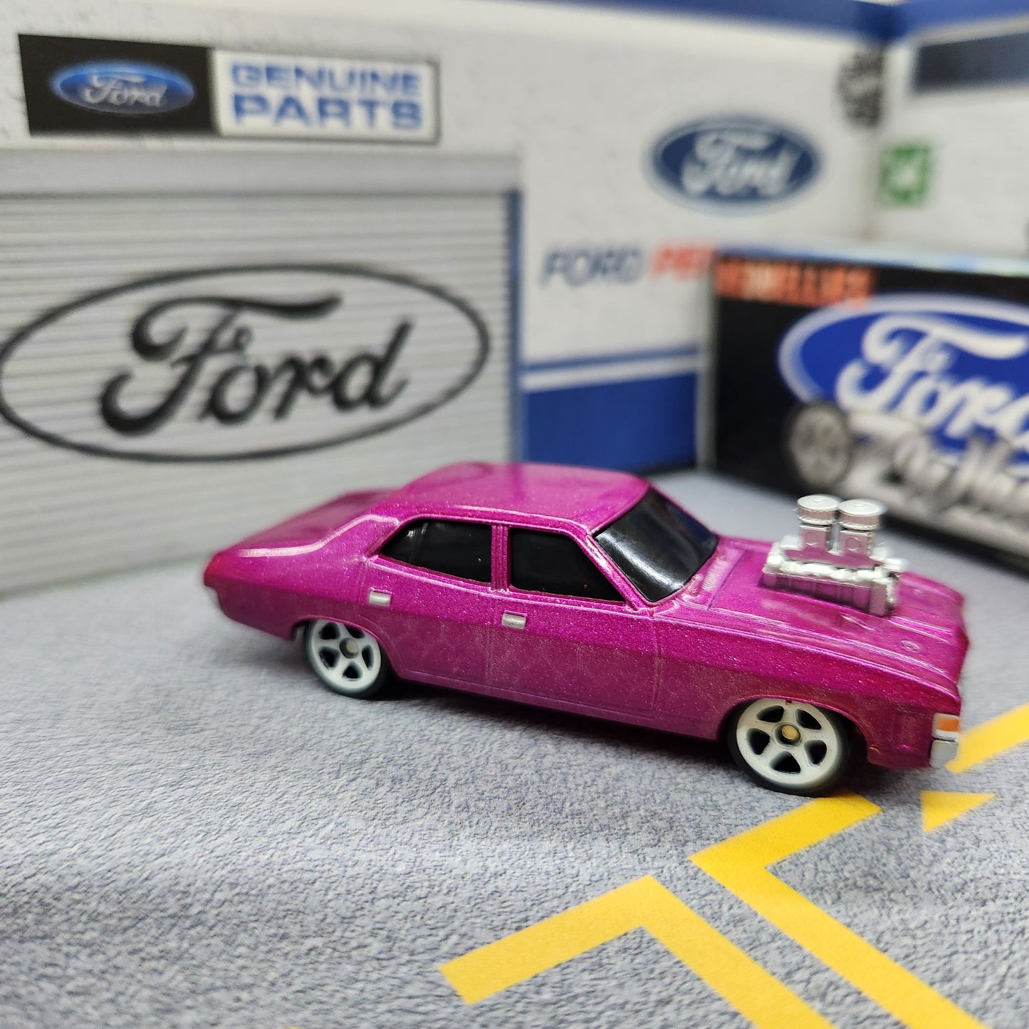 Oz Wheels - RedBellies (R1) - Ford XA Falcon 'Blown' Sedan (Metallic Pink) - 1:64 Scale