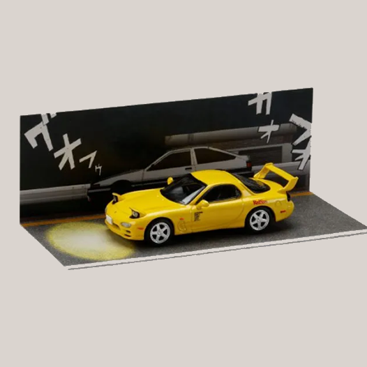 Hobby Japan - Mazda RX-7 'Initial D 30th Anniversary' Keisuke Takashi VS Fujiwara Takumi (Yellow)