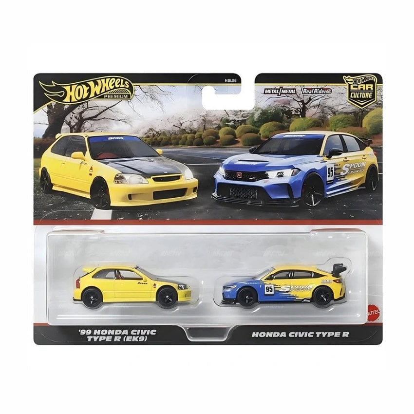 Hot Wheels Premium - Car Culture - 2 Pack - '99 Honda Civic Type R (EK9) & Honda Civic Type R 'Spoon'