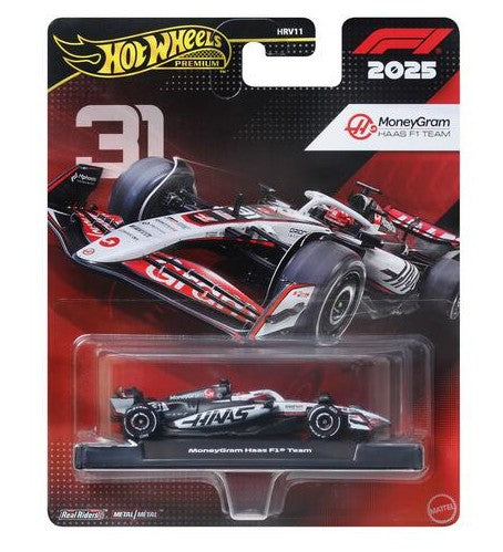 Hot Wheels Premium - 2025 Formula 1 Moneygram Haas F1 Team - #31 Esteban Ocan