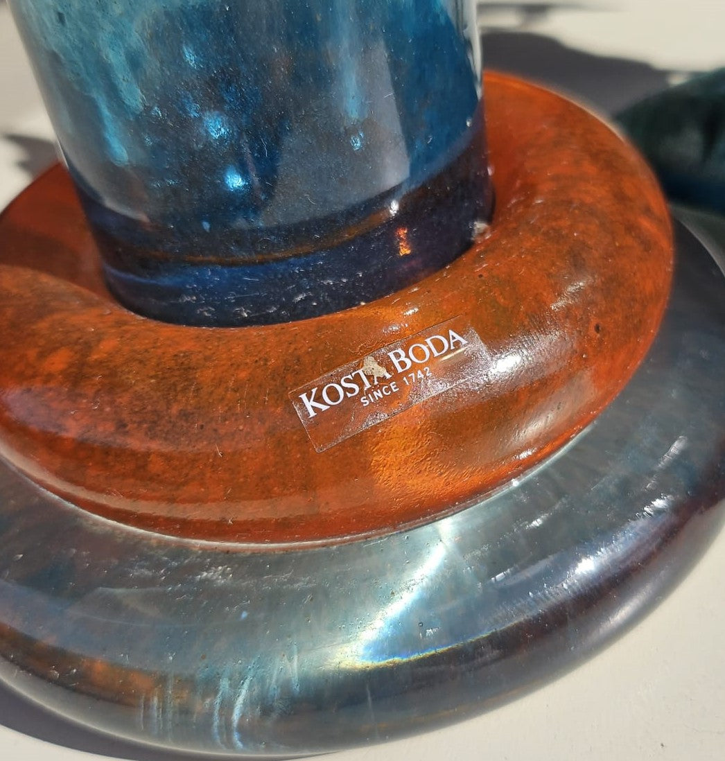 Kosta Boda - Large Colourful Art Glass Vase/Urn - 28cm