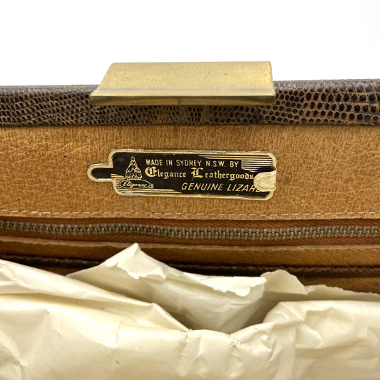 Vintage Genuine Lizard Handbag - 30cm