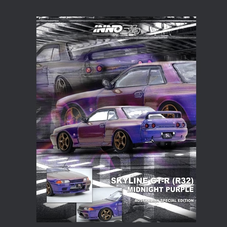 INNO64 - Nissan Skyline GT-R (R32) 'Australia Special Edition' (Midnight Purple) - 1:64 Scale
