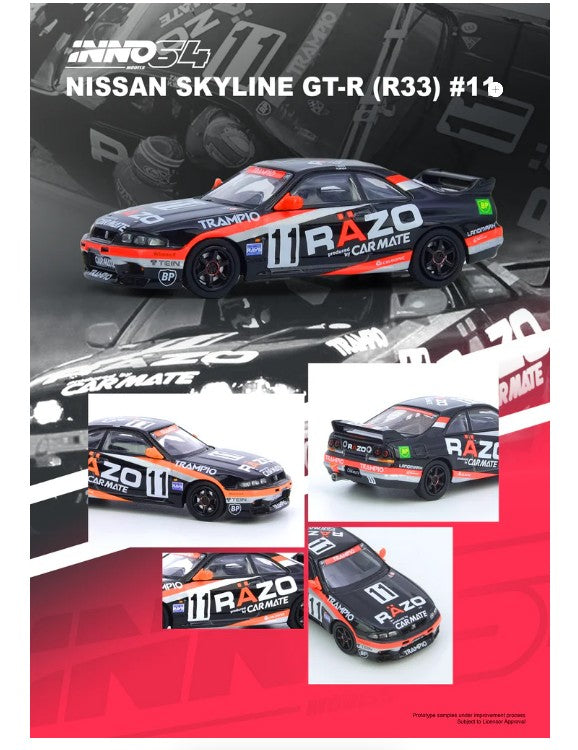 INNO64 - Nissan Skyline GT-R (R33) #11 'Razo Trampio' - 1:64 Scale