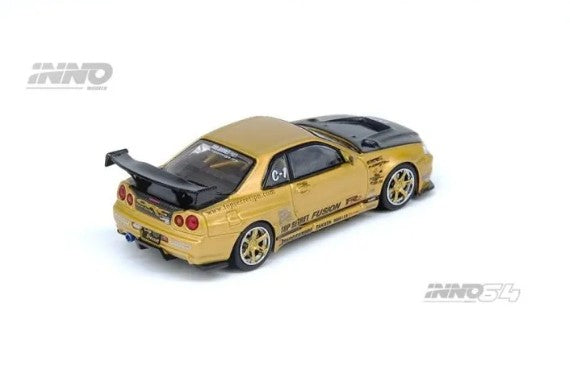INNO64 - Nissan Skyline GT-R (R34) Top Secret (Gold) - 1:64 Scale